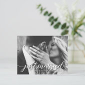 Carte Postale Elément photo moderne Just Married Script Mariage (Debout devant)