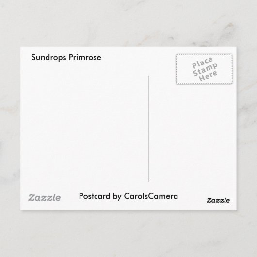 Carte Postale Éléments de coordination primmrose Sundrops (Dos)