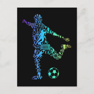 Carte Postale Éléments de football Marqueur Joueur de football