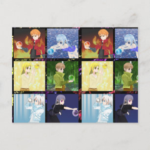 Carte postale Éléments de style Anime