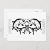 Carte Postale Éléments du logo saumon (Devant / Derrière)