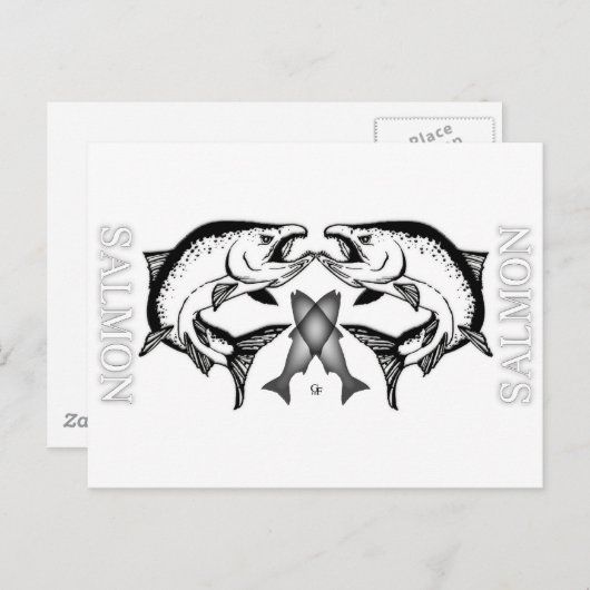 Carte Postale Éléments du logo saumon (Devant / Derrière)