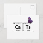 Carte Postale Éléments du tableau périodique de chats drôles T (Devant / Derrière)