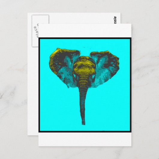 Carte Postale Eléphant (Devant / Derrière)