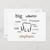 Carte Postale éléphant (Devant / Derrière)