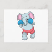 Carte Postale Éléphant à la boxe avec des gants de boxe (Devant)
