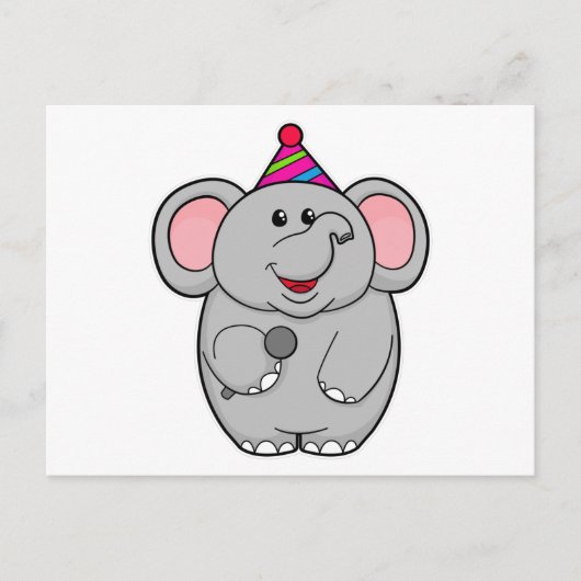 Carte Postale Éléphant à la fête avec micro (Devant)