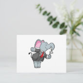 Carte Postale Eléphant à la musique avec Triangle (Debout devant)