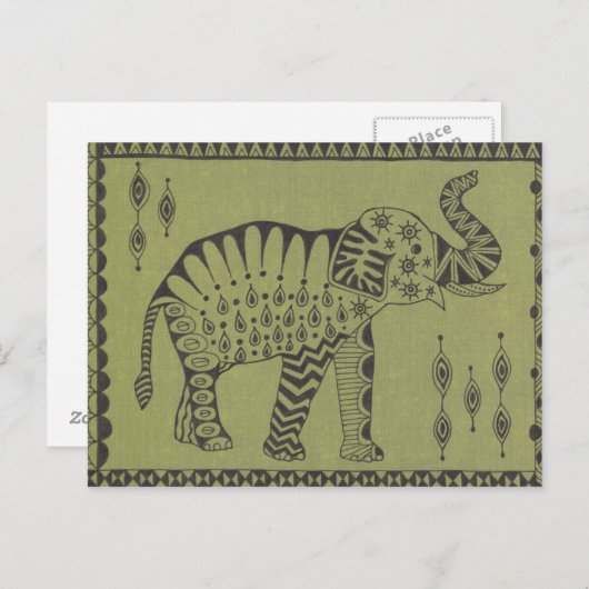 Carte Postale Eléphant africain (Devant / Derrière)