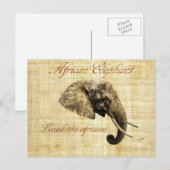 Carte Postale éléphant africain (Devant / Derrière)