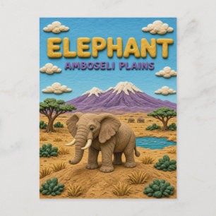Carte Postale Éléphant Amboseli Plains Moderne KlayKoo
