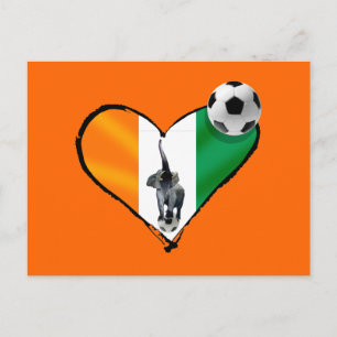 Carte Postale Elephant amour Côte d'Ivoire fans de football cade
