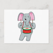 Carte Postale Elephant at Music with Drum (Devant)