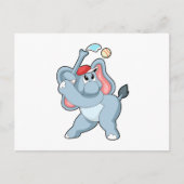 Carte Postale Éléphant au Baseball (Devant)