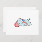 Carte Postale Eléphant au coucher avec tête de lit (Devant / Derrière)