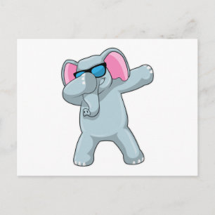 Carte Postale Éléphant au dab de danse hip hop