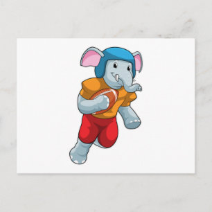 Carte Postale Elephant au football