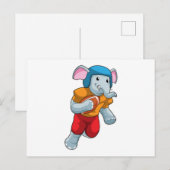 Carte Postale Éléphant au football américain (Devant / Derrière)