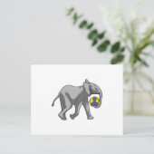 Carte Postale Éléphant au Handball (Debout devant)