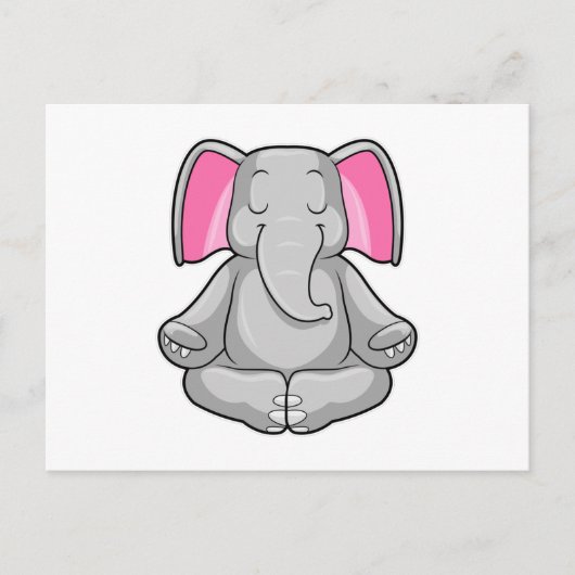 Carte Postale Eléphant au yoga en jambe (Devant)
