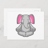 Carte Postale Éléphant au yoga en tailleur (Devant / Derrière)