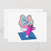Carte Postale Eléphant au Yoga Exercices d'étirement à debout (Devant / Derrière)