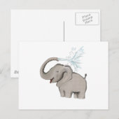 Carte Postale Elephant AVAL (Devant / Derrière)
