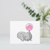 Carte Postale Éléphant avec ballon (Debout devant)