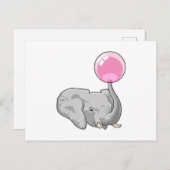 Carte Postale Éléphant avec ballon (Devant / Derrière)
