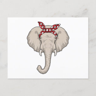 Carte Postale Eléphant avec Bandana