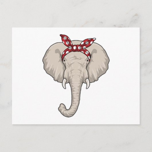 Carte Postale Éléphant avec bandana (Devant)