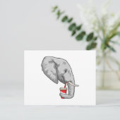 Carte Postale Eléphant avec boisson (Debout devant)