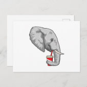 Carte Postale Eléphant avec boisson (Devant / Derrière)