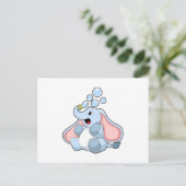 Carte Postale Éléphant avec bulles d'eau (Debout devant)