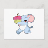 Carte Postale Éléphant avec gâteau (Devant)