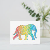 Carte Postale Eléphant avec lignes (Debout devant)