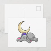 Carte Postale Éléphant avec Lune (Devant / Derrière)
