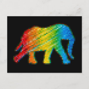 Carte Postale Éléphant avec Pixels