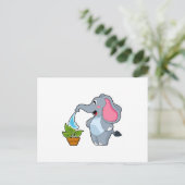 Carte Postale Éléphant avec plante (Debout devant)