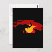 Carte postale Elephant, Baby Elephant & Sunset (Devant / Derrière)