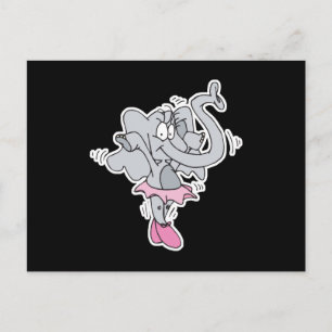 Carte Postale éléphant ballerine idiot
