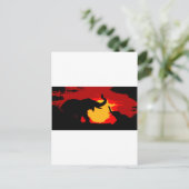 Carte Postale Eléphant, bébé éléphant et coucher de soleil (Debout devant)