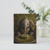 Carte Postale Éléphant bébé et les asperges (Debout devant)
