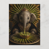 Carte Postale Éléphant bébé et les asperges (Devant)