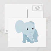 Carte Postale Eléphant Bébé mignon (Devant / Derrière)