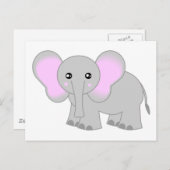 Carte Postale Eléphant Bébé mignon (Devant / Derrière)