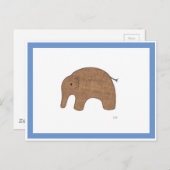 Carte postale éléphant bébé mignon (Devant / Derrière)