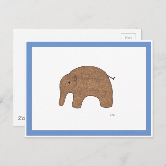 Carte postale éléphant bébé mignon (Devant / Derrière)