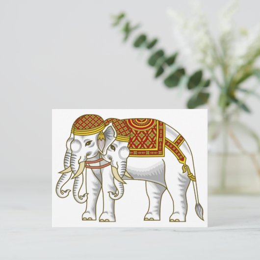 Carte Postale Elephant blanc thaïlandais Erawan (Debout devant)