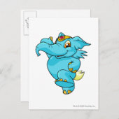 Carte Postale Éléphant Bleu (Devant / Derrière)